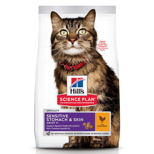 Hrana pisici Hill\\\'s SP Feline Adult Skin and Stomach Chicken 1.5 kg