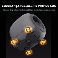 Litiera automata smart SHAW® LUNA pentru pisici, auto-curatare, izolare mirosuri, aplicatie mobila, 9L