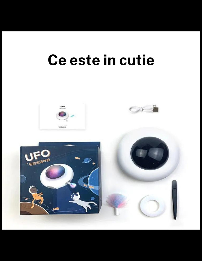Jucarie pentru pisici UFO electonica, incarcare USB