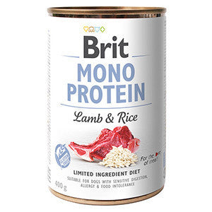 Set 6 x Conserva Hrana umeda Brit Mono Protein Lamb & Rice 400 g
