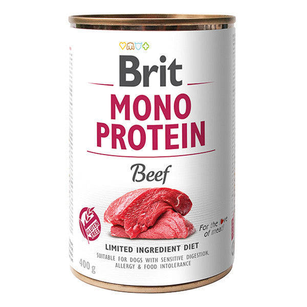 Set 6 x Conserva Hrana umeda Brit Mono Protein Beef 400 g