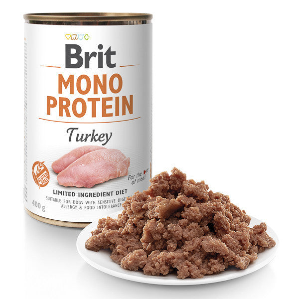 6 x Conserva Hrana umeda Brit Mono Protein Turkey 400 g