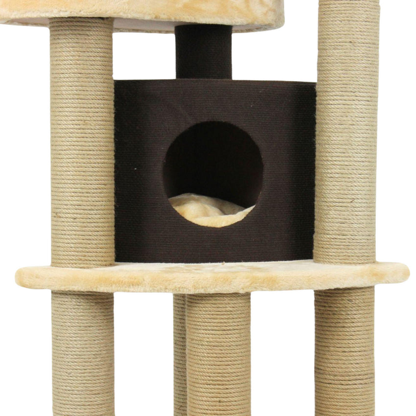 Ansamblu de joaca si catarat pentru pisici cu sisal, SHAW, MDF, bej, model Roma