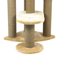 Ansamblu de joaca si catarat pentru pisici cu sisal, SHAW, MDF, bej, model Roma