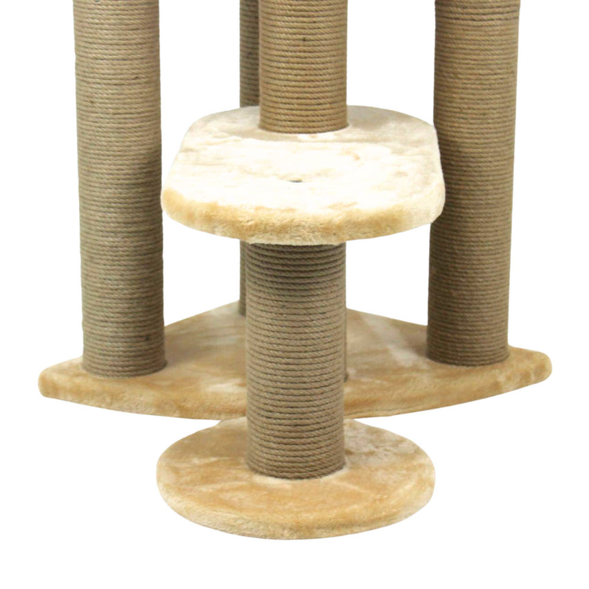 Ansamblu de joaca si catarat pentru pisici cu sisal, SHAW, MDF, bej, model Roma