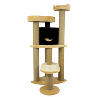 Ansamblu de joaca si catarat pentru pisici cu sisal, SHAW, MDF, bej, model Roma