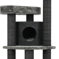 Ansamblu de joaca si catarat pentru pisici cu sisal, SHAW, MDF, gri, model Roma