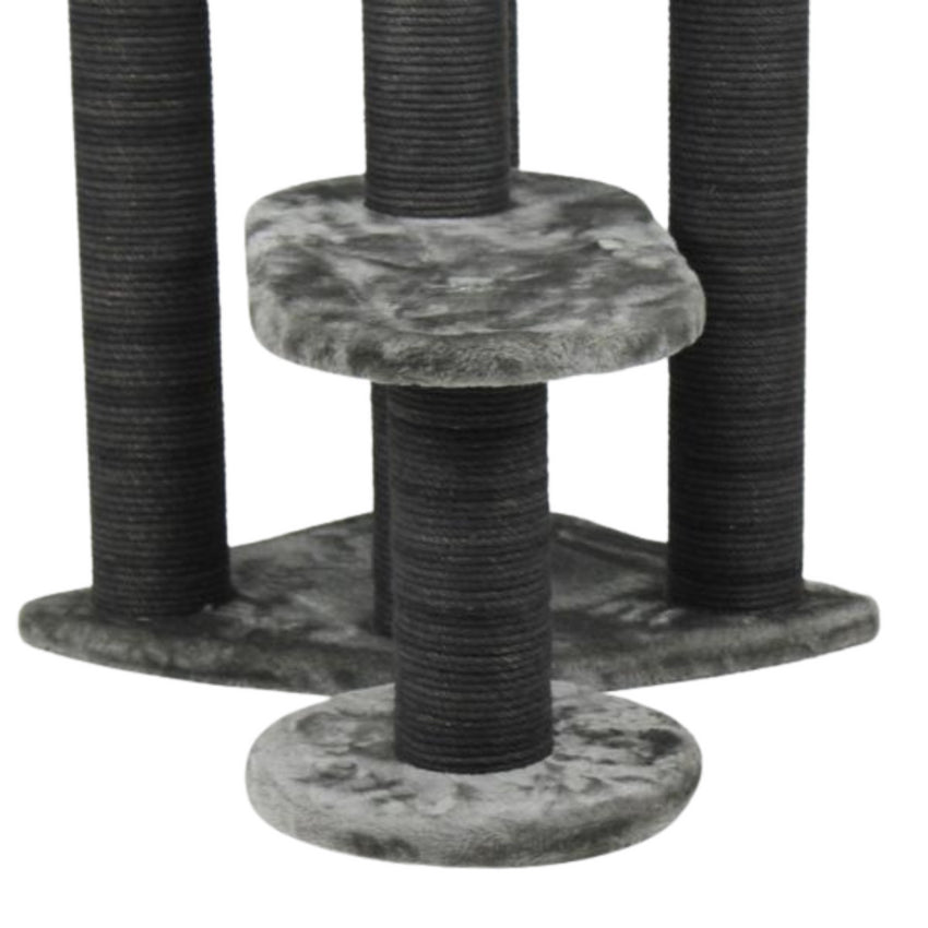 Ansamblu de joaca si catarat pentru pisici cu sisal, SHAW, MDF, gri, model Roma