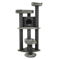 Ansamblu de joaca si catarat pentru pisici cu sisal, SHAW, MDF, gri, model Roma