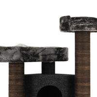 Ansamblu de joaca si catarat pentru pisici cu sisal, SHAW, MDF, maro, model Roma