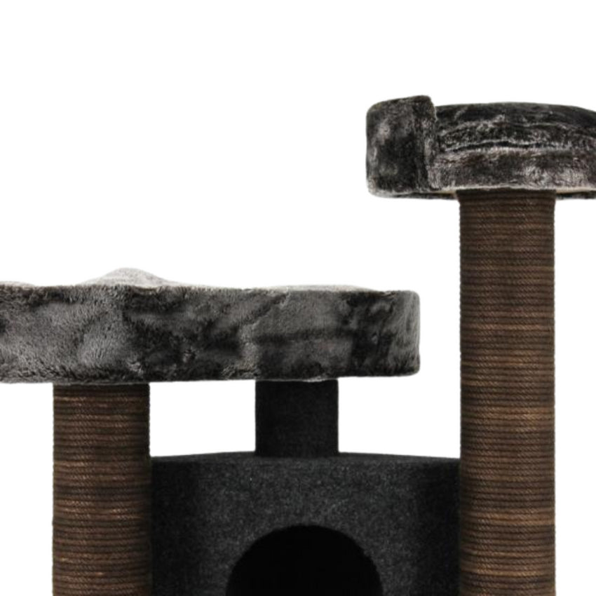 Ansamblu de joaca si catarat pentru pisici cu sisal, SHAW, MDF, maro, model Roma