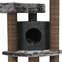 Ansamblu de joaca si catarat pentru pisici cu sisal, SHAW, MDF, maro, model Roma