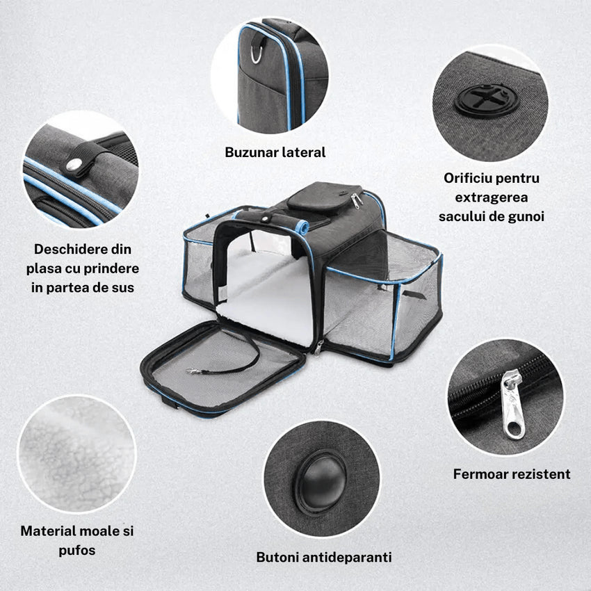 Geanta extensibila transport pisici SHAW®