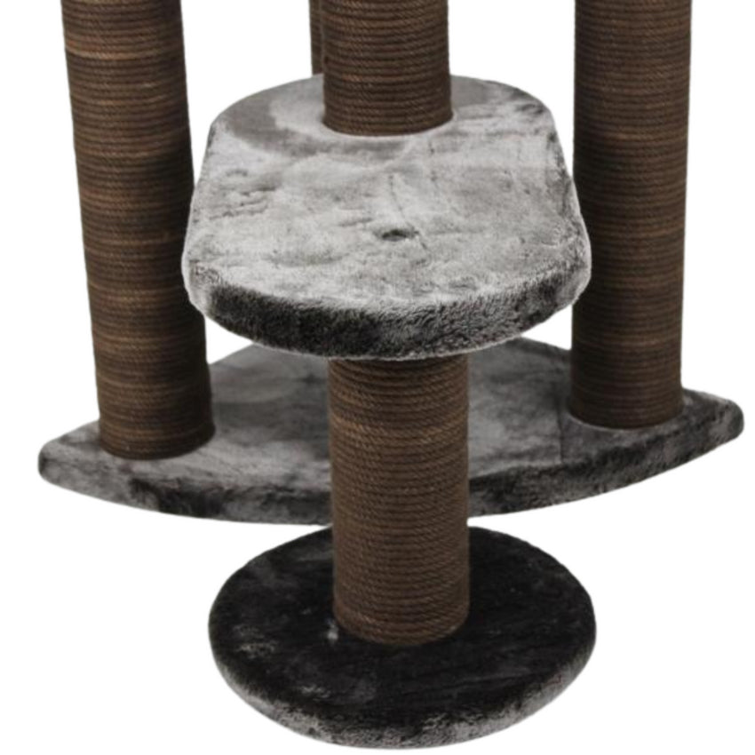 Ansamblu de joaca si catarat pentru pisici cu sisal, SHAW, MDF, maro, model Roma