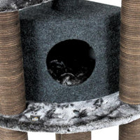 Ansamblu de joaca si catarat pentru pisici cu sisal, SHAW, MDF, maro, model Roma