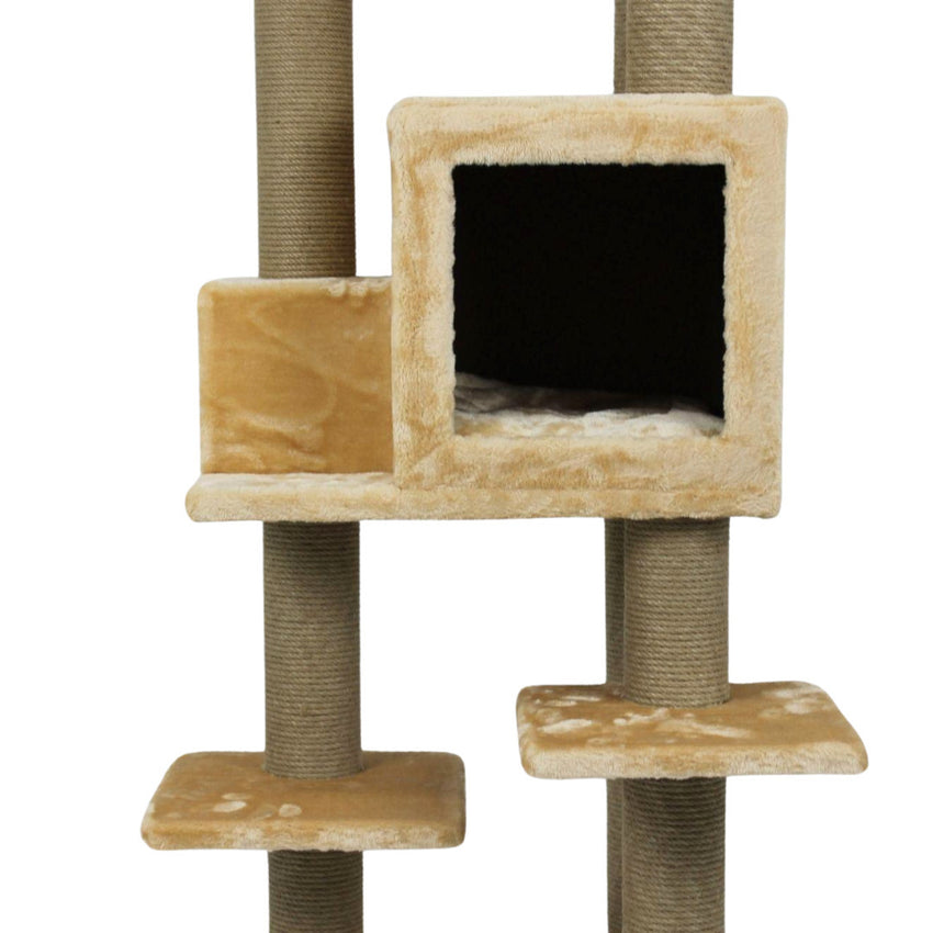 Ansamblu de joaca si catarat pentru pisici cu sisal, SHAW, MDF, bej, model Zurih