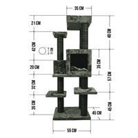 Ansamblu de joaca si catarat pentru pisici cu sisal, SHAW, MDF, bej, model Zurih