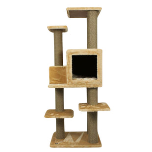 Ansamblu de joaca si catarat pentru pisici cu sisal, SHAW, MDF, bej, model Zurih