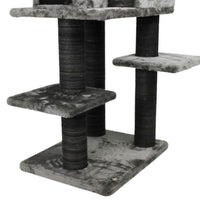 Ansamblu de joaca si catarat pentru pisici cu sisal, SHAW, MDF, gri, model Zurih