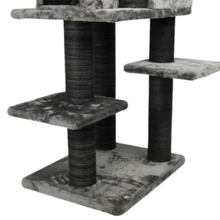 Ansamblu de joaca si catarat pentru pisici cu sisal, SHAW, MDF, gri, model Zurih