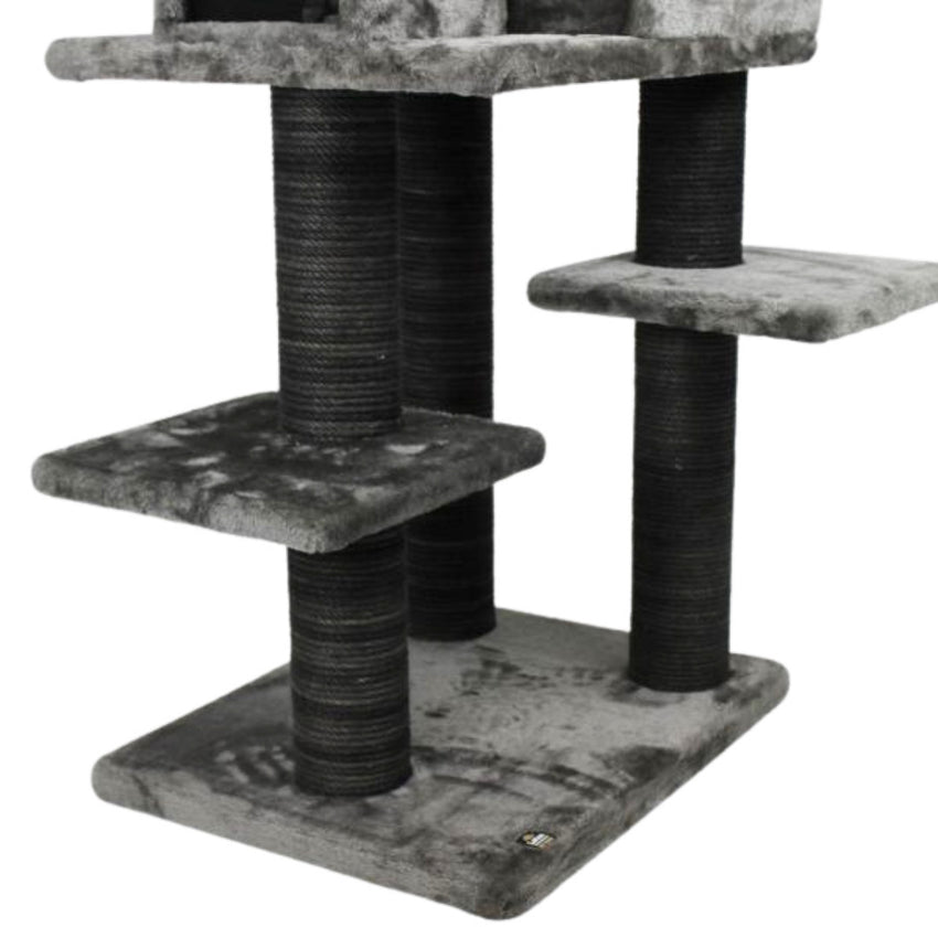 Ansamblu de joaca si catarat pentru pisici cu sisal, SHAW, MDF, gri, model Zurih