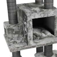 Ansamblu de joaca si catarat pentru pisici cu sisal, SHAW, MDF, gri, model Zurih