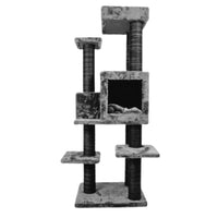 Ansamblu de joaca si catarat pentru pisici cu sisal, SHAW, MDF, gri, model Zurih