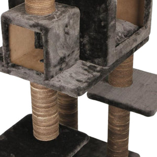 Ansamblu de joaca si catarat pentru pisici cu sisal, SHAW, MDF, maro, model Zurih