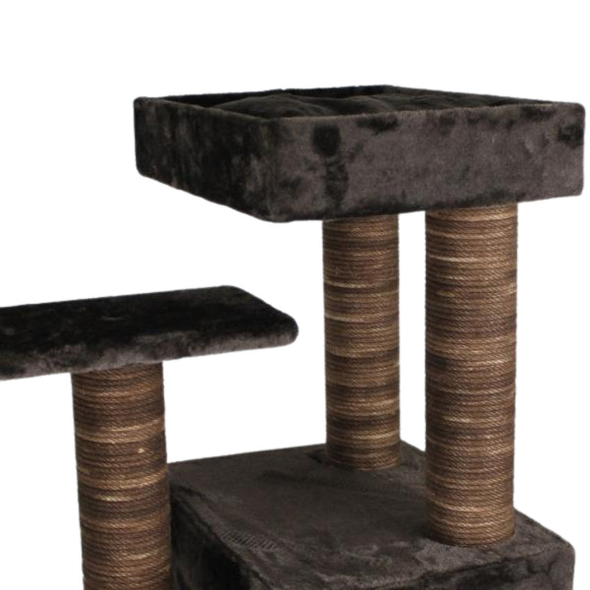 Ansamblu de joaca si catarat pentru pisici cu sisal, SHAW, MDF, maro, model Zurih