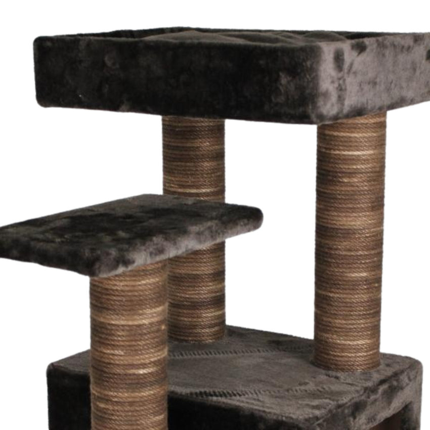 Ansamblu de joaca si catarat pentru pisici cu sisal, SHAW, MDF, maro, model Zurih