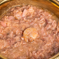 Hrana umeda premium SHAW pentru pisici adulte si mofturoase cu file de ton si creveti in supa, fara cereale, 80g