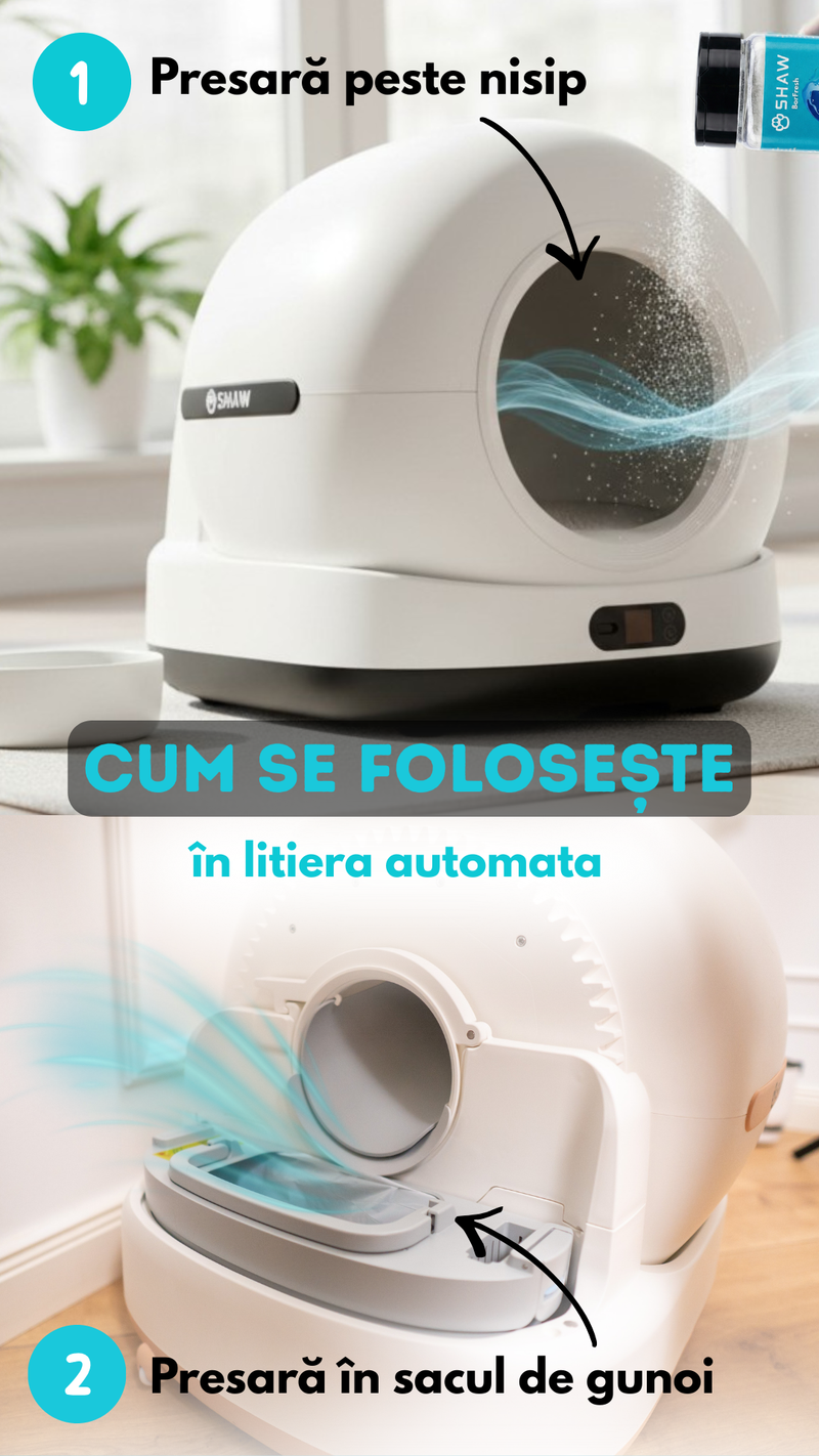 Parfumant si neutralizator de miros pentru litiera pisicii, SHAW Borfresh, cu bor natural