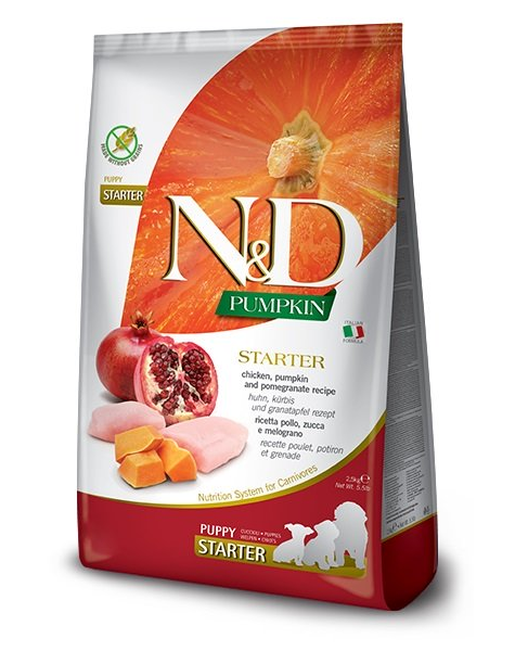 Hrana uscata caini Farmina N&D Pumpkin cu pui Starter pentru toate taliile 2.5kg