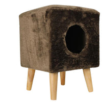 Taburet cu culcus pentru pisici, SHAW, MDF, maro, model Linz