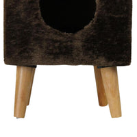 Taburet cu culcus pentru pisici, SHAW, MDF, maro, model Linz