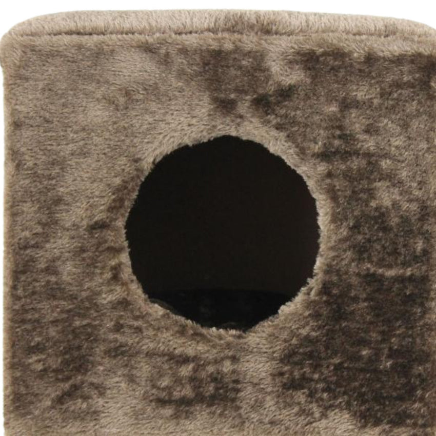 Taburet cu culcus pentru pisici, SHAW, MDF, maro, model Linz