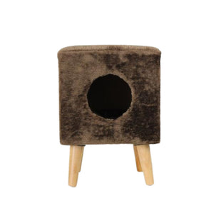 Taburet cu culcus pentru pisici, SHAW, MDF, maro, model Linz