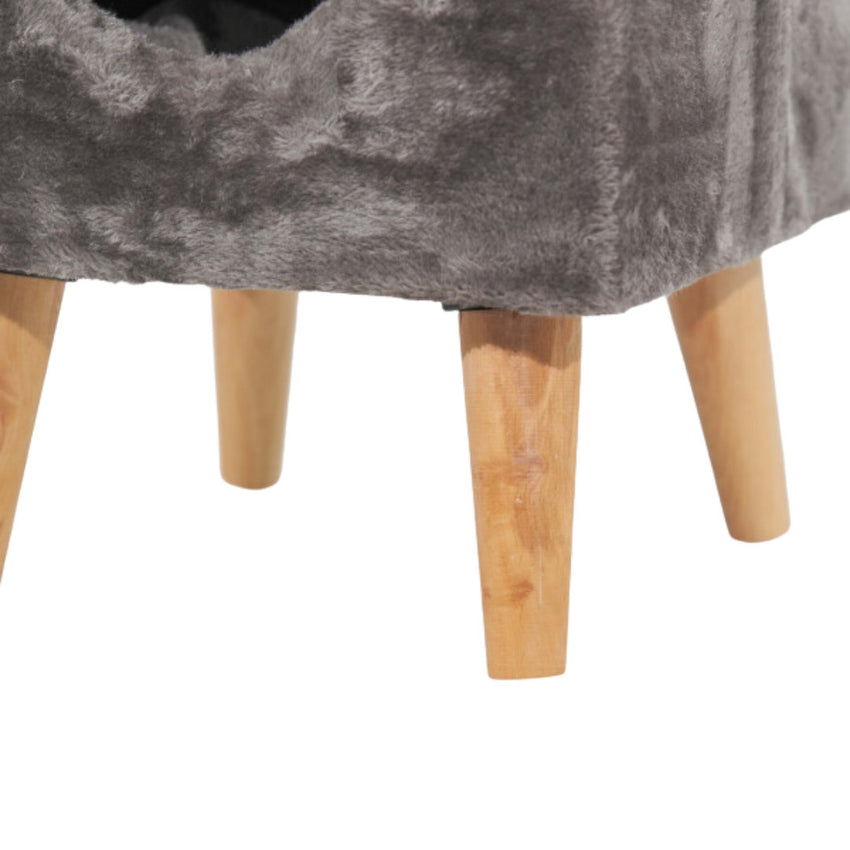 Taburet cu culcus pentru pisici, SHAW, MDF, gri, model Linz