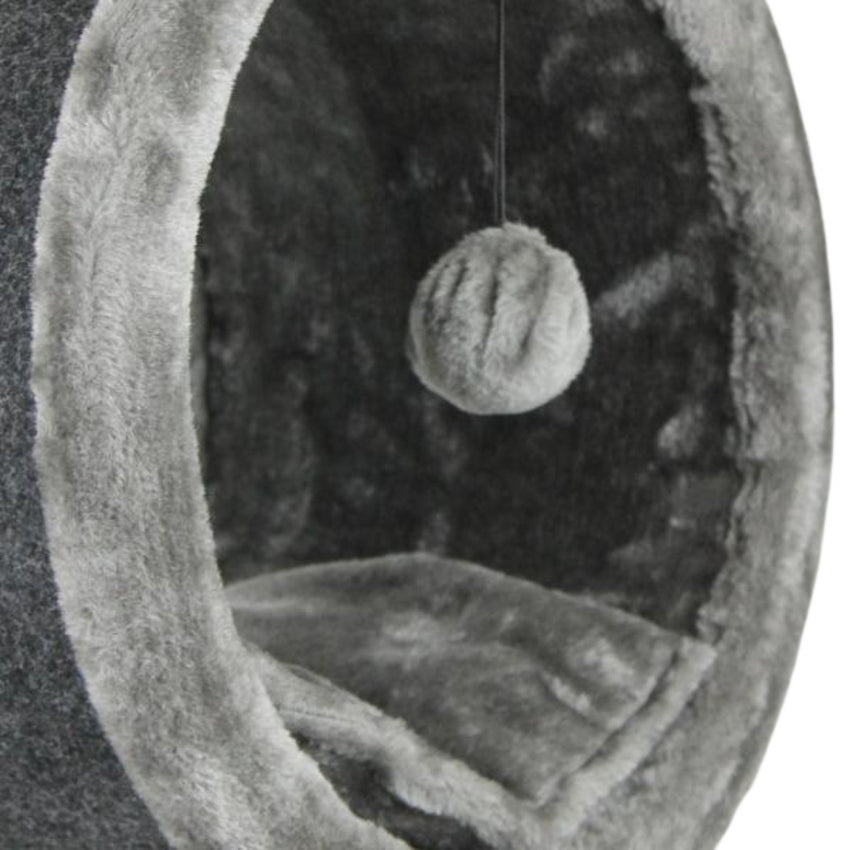 Ansamblu de joaca si catarat pentru pisici cu sisal, SHAW, MDF, gri, model Bordo