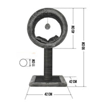 Ansamblu de joaca si catarat pentru pisici cu sisal, SHAW, MDF, gri, model Bordo