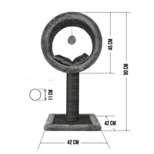 Ansamblu de joaca si catarat pentru pisici cu sisal, SHAW, MDF, maro, model Bordo