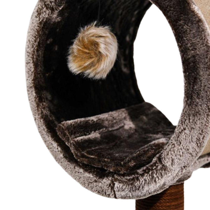 Ansamblu de joaca si catarat pentru pisici cu sisal, SHAW, MDF, maro, model Bordo