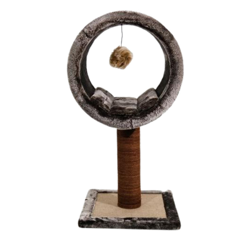 Ansamblu de joaca si catarat pentru pisici cu sisal, SHAW, MDF, maro, model Bordo