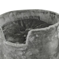 Casuta cu 2 culcusuri pentru pisici, SHAW, MDF, gri, model Oslo