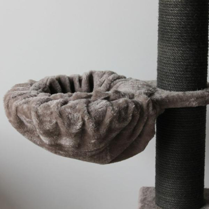 Ansamblu de joaca si catarat pentru pisici cu sisal, SHAW, MDF, gri, model Lizbon