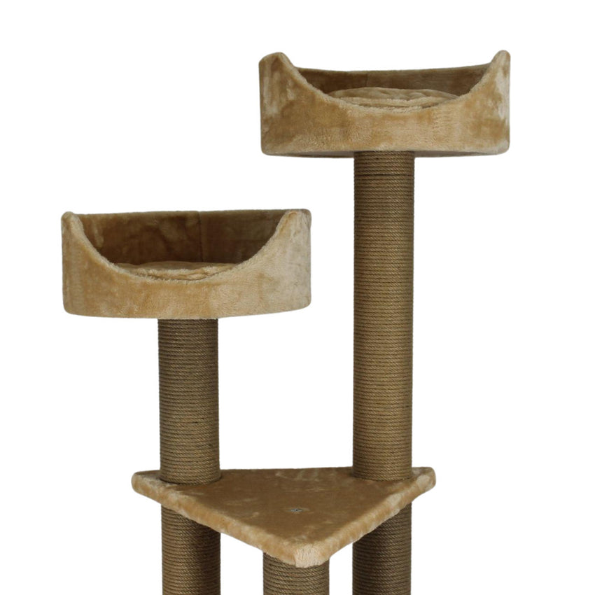 Ansamblu de joaca si catarat pentru pisici cu sisal, SHAW, MDF, bej, model Warsaw