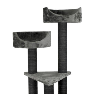 Ansamblu de joaca si catarat pentru pisici cu sisal, SHAW, MDF, gri, model Warsaw