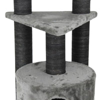 Ansamblu de joaca si catarat pentru pisici cu sisal, SHAW, MDF, gri, model Warsaw