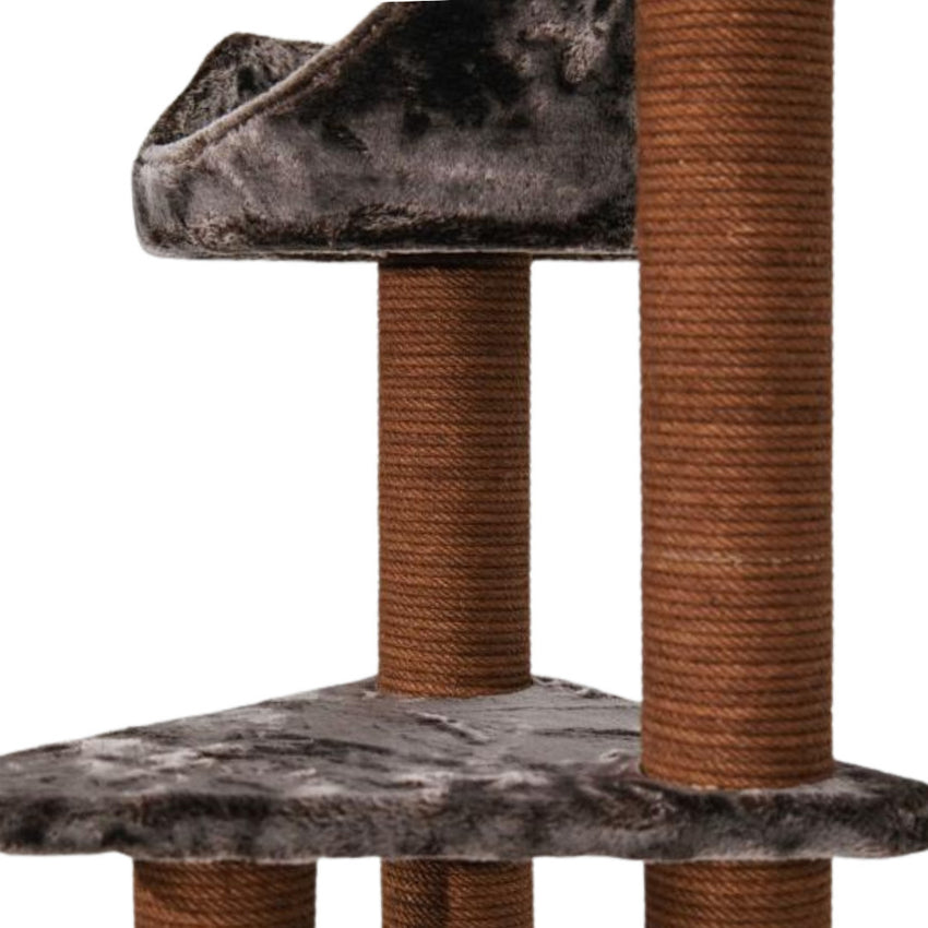 Ansamblu de joaca si catarat pentru pisici cu sisal, SHAW, MDF, maro, model Warsaw