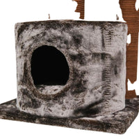 Ansamblu de joaca si catarat pentru pisici cu sisal, SHAW, MDF, maro, model Warsaw